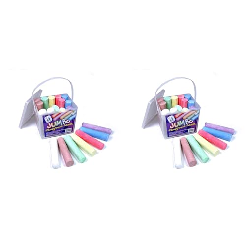 scola Jumbo Playground Chalk, 20 Pieces, Assorted Colours, Ideal for Craft Projects for Children (Pack of 2)