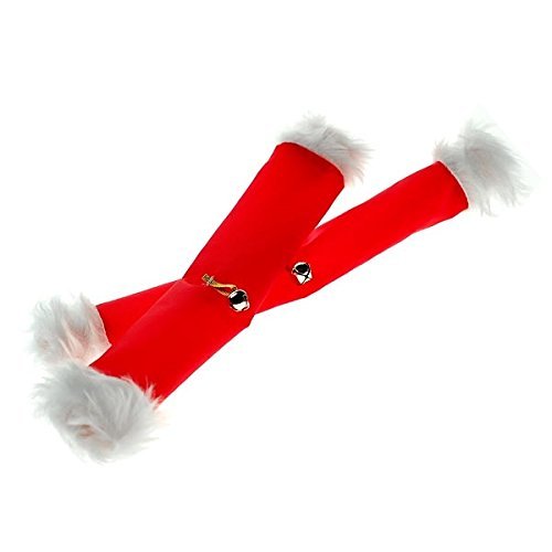 William Hunter Equestrian Christmas Rein Sleeves - with white fur and bells