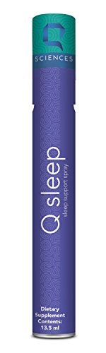 Q Sleep Natural Sleep Aid Melatonin Spray With 5 HTP and L-theanine, Sublingual Mist Helps Migraine Headaches, Includes Valerian Root, Ginkgo Biloba, Feverfew, Skullcap, Peppermint Flavor 240 Sprays
