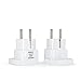 [2 Pack] BESTTEN Travel Adapter Plug for Europe, Germany, France, Russia, South Korea, Egypt, Iran, Indonesia (See List), Type F, 2-Pin Plug and 3-Prong Non-Tamper-Resistant Socket