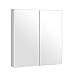 Tangkula Mirrored Medicine Cabinet, Bathroom Wall Hanging Cabinet with Double Mirrored Doors & Adjustable Shelf, Wall-Mounted Bathroom Storage Organizer, White, 24.5 x 4.5 x 25.5 Inches