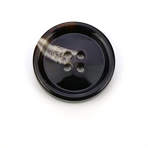 Photo 1 of 10 PCS 4 Holes Round Pattern Resin Buttons Flatback Sewing Button Favorite Findings Basic Buttons for Clothing Arts Crafts Projects DIY Decorations Sewing Accessories (09#Dark Coffee, 30.5 mm)