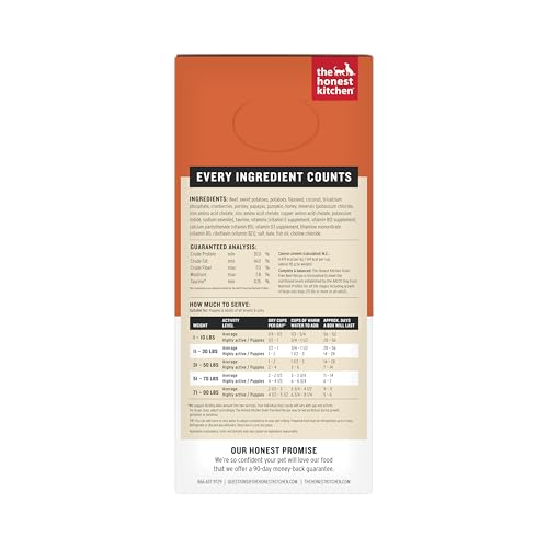 THE HONEST KITCHEN HUMAN GRADE WHOLEMADE™ DEHYDRATED GRAIN FREE BEEF DOG FOOD – COMPLETE & BALANCED MEAL OR TOPPER 7 LB BOX