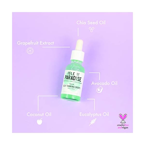 Isle of Paradise Self Tan Drops Medium (30 ml) Add Self Tanning Drops to Skin Care Natural Ingredients & Vegan