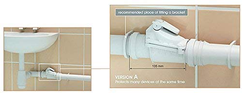 Rückstauverschluß Bad Küche 50 mm Abwasser Rohr Rückstau Abfluss Version A weiß – Bild 4