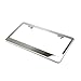 Circle Cool T304 Stainless Steel Polish Mirror License Plate Frame Holder Tag w/ Chrome Metal Cap