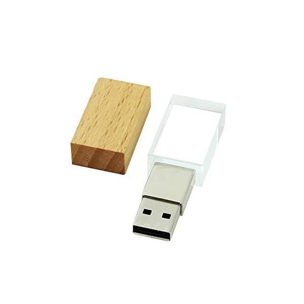 USB-Speicherstick, 32 GB, kristallklar, mit LED-Leuchte, schnelles Speicherstick, für Mädchen (USB 2.0) (32 GB… – Bild 5