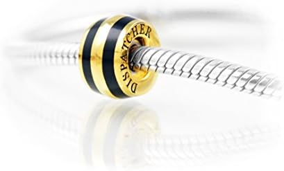 Thin Line Dispatcher Charm, Elegant Vermeil Gold on Sterling Silver
