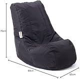 MaxiBean Black Bean Bag Chair Indoor Outdoor Kids Gaming Recliner view 2