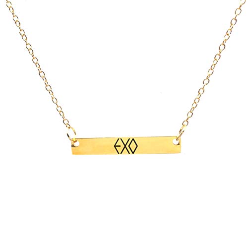 Chour&Euhk Kpop BTS Blackpink EXO GOT7 Seventeen Combination Necklace Logo Letter Lettering Pendant Necklace Hot Gift for Fans