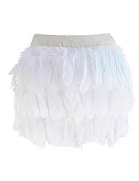 Falda de pluma natural para dama con cintura media