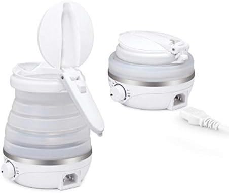 600ML Silicone Folding Electric Kettle Portable Travel Dual Voltage 100-240V Powered Teapot
