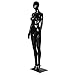 Giantex Female Mannequin Stand Dress Form Egghead Plastic Full Body Display with Base, 6 Ft (Black,Casual Two Hands Mannequin)