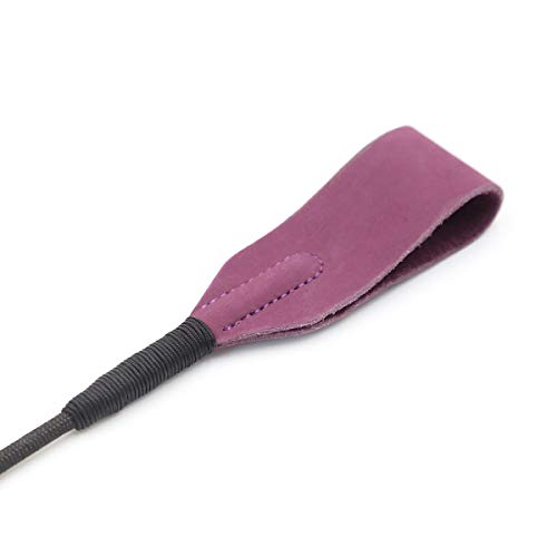 18" Real Riding Crop Purple with Genuine Leather Top | Premium Quality Crops - Thumbnail 2