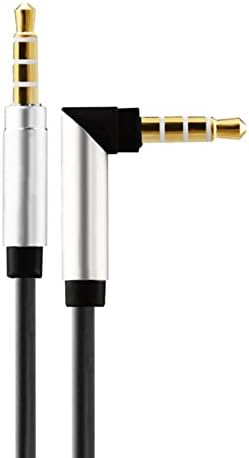 3.5mm audio cable, 24K Gold Plated Male to Male 3.5mm Auxiliary Audio Jack to Jack cable 90 Degree Right Angle for Car, iPhone, iPad, Samsung, HTC, LG, Google Pixel, Tablet &amp; More (audio cable Black)