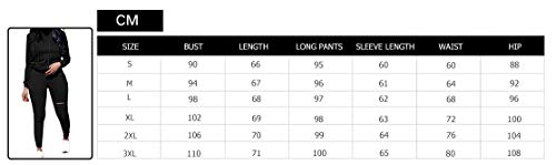 Women's Sweatsuits, Women's 2 Pcs Tracksuit - Round Neck Long Sleeve Top Stripe Long Pants Jumpsuit Outfits Set - Sport - Thumbnail 3