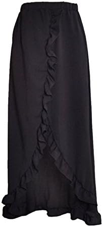 JIANGTAOLANG Women White Irregular Long Skirt New Boho Chiffon Slit Wrap Maxi Beach Waist Skirts
