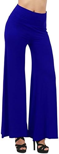 SEUEYD Women's Comfy Chic Palazzo Lounge Pant Wide flare Leg Stretchy Pants Royal Blue XXXL