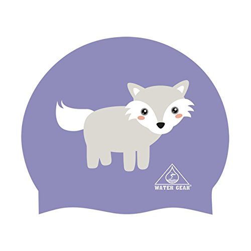 Water Gear FoX Graphic Silicone Swim Cap,Arctic FoX,One Size
