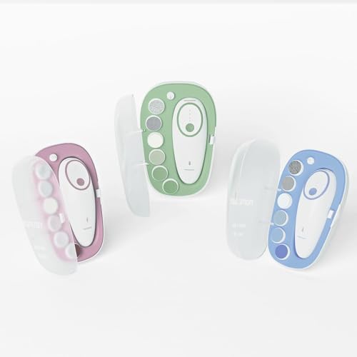 Momcozy Baby Nail File Electric, Gentle Baby Nail Trimmer Electric, Baby Nail Clipper with Night Light, 7 Grinding Head Replacement Pads, Pink
