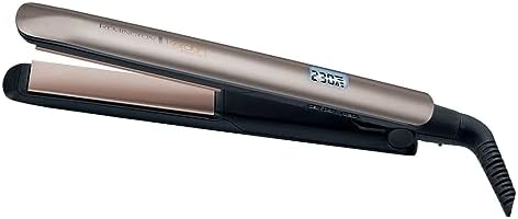 Piastra per Capelli - Keratin: Rivestimento Ceramico di alta qualità con Cheratina e olio di mandorle - Display LCD, 9 impostazioni di temperatura 150-230°C, piastra per capelli S8540