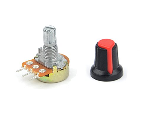 WGCD WMYCONGCONG 18 Pcs B1K B2K B5K B10K B20K B50K B100K B500K B1M Ohm Knurled Shaft Linear Rotary Taper Potentiometer with Cap Kit (18 PCS) - Thumbnail 3