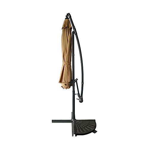 Project One 10ft Patio Offset Cantilever Umbrella Market Umbrellas Outdoor Umbrella with Crank & Cross Base for Garden, Deck,Backyard and Pool (Beige) - Thumbnail 4