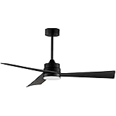 Maxim Lighting 88847WTBK Vortex - 3 Blade Outdoor Ceiling Fan with Light Kit-13.75 Inches Tall and 52 Inches Wide, Finish Col