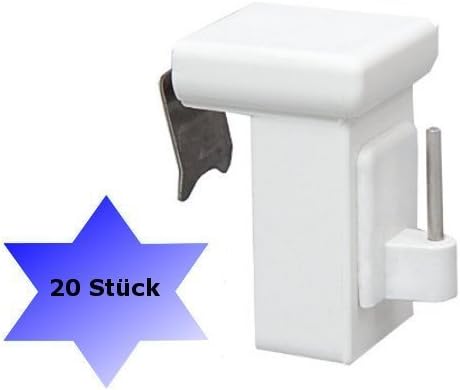 dekondo Pack of 20 Window Hooks Decoration Hooks Window Clip for Window Decoration White - Window Thickness: 10-27 mm Universal.