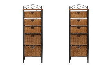 Amazon Com Southern Enterprises 5 Drawer Storage Unit W Wicker