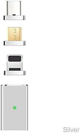 3 in 1 Magnetic Adapter,Micro USB to iphone lighting Type-C and Magnetic Micro-USB (Silver)