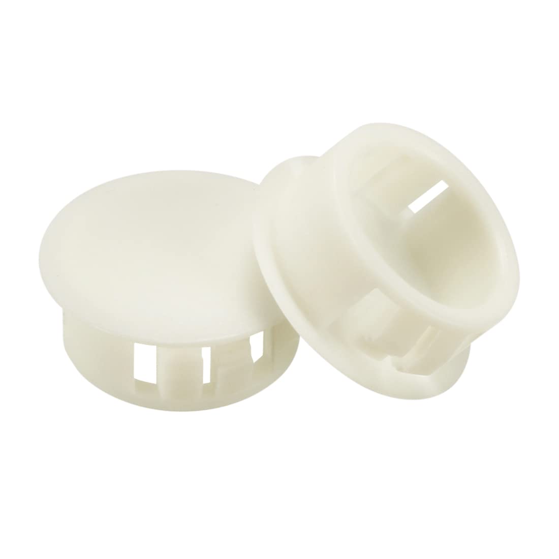 sourcingmap Hold Plugs,20pcs 20.1mm x 10.1mm White Nylon Round Snap Locking Panel Hole Cover — image 1