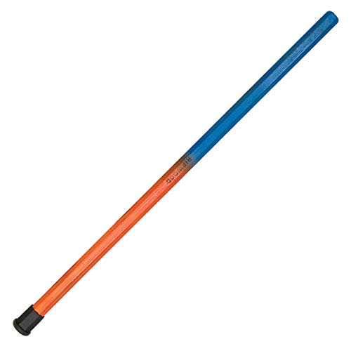 RIPWOOD Royal Blue and Orange Wood Attack Lacrosse Shaft, Stick, Handle - Solid ash, Hand Made in The USA, Includes Jimalax End Cap