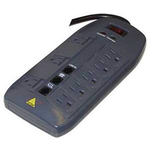 Ditek DTK-8FF 8 Outlet Strip With RJ11 Modular Jack44; 6 ft. Cord