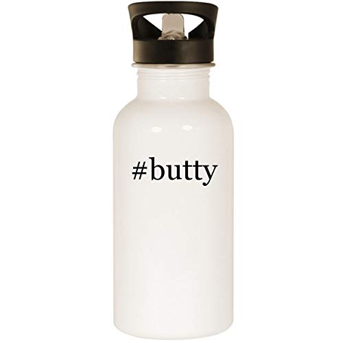#butty - Stainless Steel Hashtag 20oz Road Ready Water Bottle, White