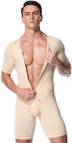EICKAWA Men Shapewear Tummy Control Compression Bodysuit for Workout Abs Abdomen Undershirts