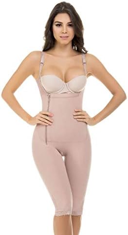 Fajate Virtual SensualityPostSurgery Postpartum Colombian Bodyshaper Capri Thin Straps 437 CYSM (Small, Rose)