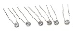 Leegoal 6 pcs Crystal Rhinestones Hair Pins
