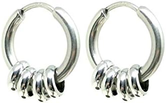 Puente ピアス 両耳セット 4連リング リング フープピアス フープ ステンレス アレルギー アレルギー対応 キャッチ 18g 太め 太い いかつい ごつい メンズ レディース アクセサリー セット シルバー 2個セット 三代目jsb 登坂 登坂広臣 15ｍｍ