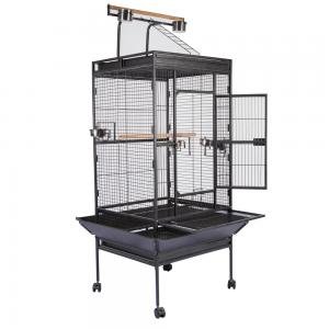 Olymstore Large Parrot Bird Cage 63” Height Playtop Macaw Finches Budgie Conure Parrotlet Wire Cage Wheels, Play Stand, Trash Tray, Birdcages