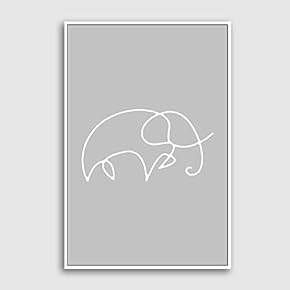 Framed Canvas Home Artwork Decoration Simple Stick Figure Canvas Wall Art for Living Room, Bedroom - 16x24 inches