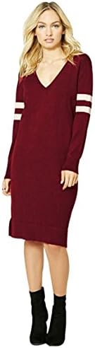 HN Women Sexy Slim V-neck Print Long Sleeve Casual Evening Party Mini Club Dress (XL, Red)