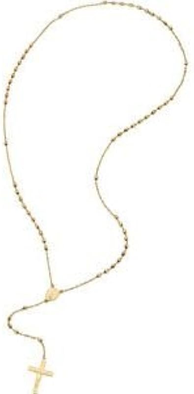 Elegant Rosary 14k Yellow Gold Necklace 16 Amazon Com