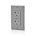 Leviton GFCI Outlet, 20 Amp, Self Test, Tamper-Resistant with LED Indicator Light, Protection from Electric Shock and Electrocution, GFTR2-GY, Gray