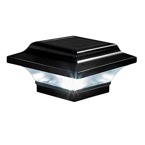 Photo 1 of Classy Caps Imperial Solar Post Cap - Black SLO82B – Fits 2"x2", 2.25"x2.25", and 2.5"x2.5" Post Sizes, High-Performance Solar LED, Durable Cast Aluminum Construction, Warm & Cool Light Modes