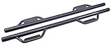 Ajaa 2005-2018 Fit Nissan Frontier Crew Cab Matte Black Hoop Running Boards 4 Full Door (Nerf Bars | Side Steps | Side Bars | Side Rails)