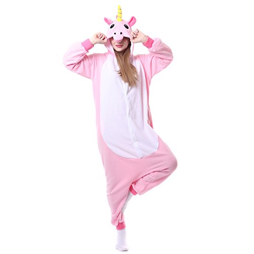 ZEALOVE Adult Pink Kigurumi Unicorn Onesie Pajamas Cosplay Costumes Animal Outfit
