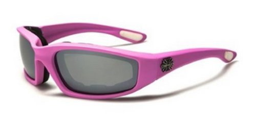 Choppers womens pink padded motorcycle biker glasses go…