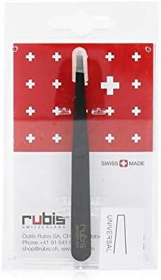 Rubis Universal Epoxy Coating Black Stainless Steel Tweezers Straight Tip