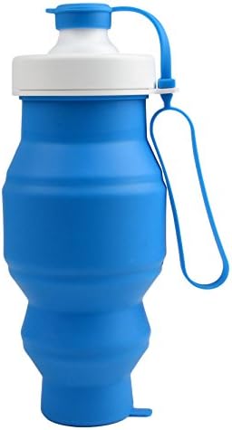 GUBANG Outdoor Sports Water Bottle .5.2 Ounces Of 520ml Silicone Folded Water Bottle, Outdoor Sports Silicone Bottles, No BPA Silicone Material Production. FDA Certification (blue)